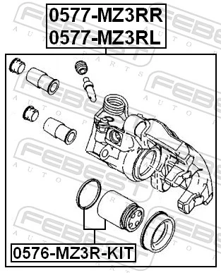 0577MZ3RL Febest Супорт гальмівний задній лівий