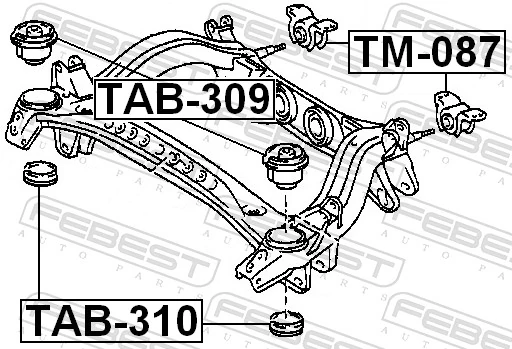 TAB309 Febest Сайлентблок балки моста
