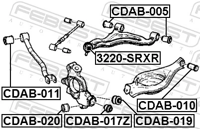 CDAB020 Febest Сайлентблок задньої підвіски