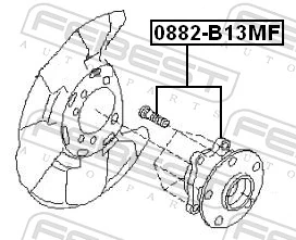 0882B13MF Febest Маточина (передня)