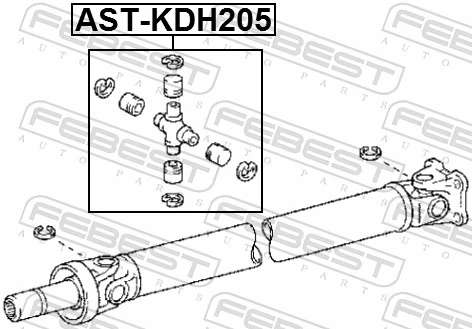 ASTKDH205 Febest Хрестовина карданного валу