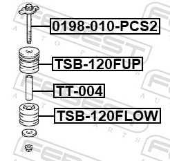 0198010PCS2 Febest Болт подушки рами кузова