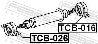 TCB026 Febest Підвісний підшипник карданного валу