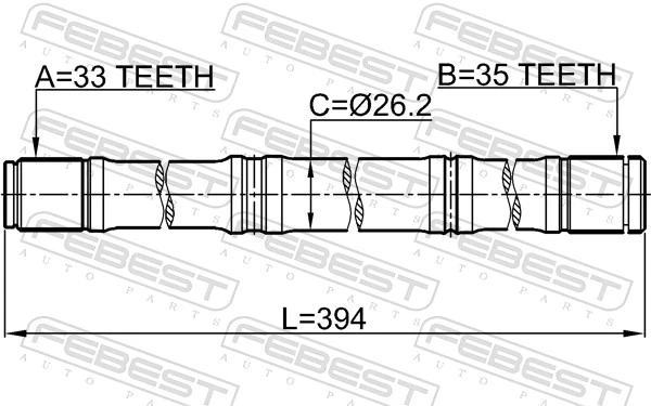 0212MR20MT4WDLH Febest Привід лівий