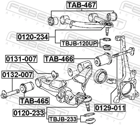 TBJB233 Febest Пильник опори кульової нижній