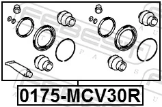 0175MCV30R Febest Ремкомплект заднього гальмівного супорта