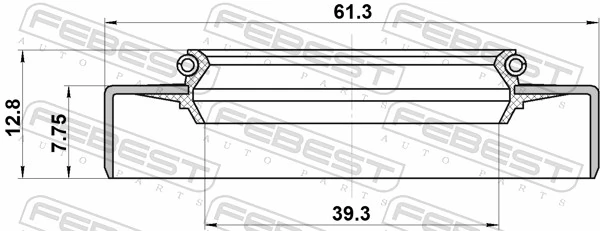 95GDW41610813L Febest Сальник переднього моста