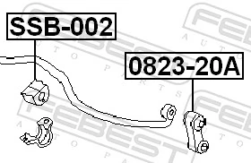 SSB002 Febest Втулка стабілізатора переднього
