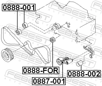 0888001 Febest Паразитний провідний ролик