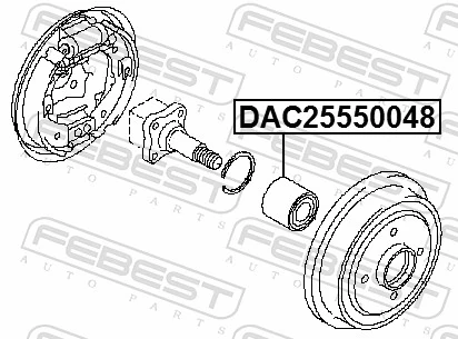 DAC25550048 Febest Підшипник ступиці задньої