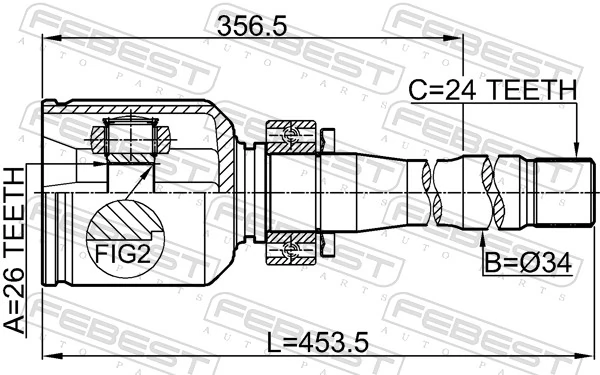 0111AGV15RH Febest ШРКШ внутрішній, передній, правий