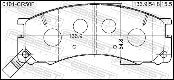 0101CR50F Febest Передні гальмівні колодки