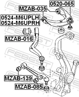 MZAB139 Febest Сайлентблок переднього нижнього важеля