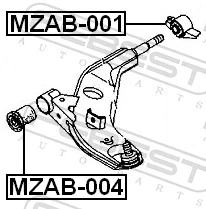 MZAB004 Febest Сайлентблок переднього нижнього важеля