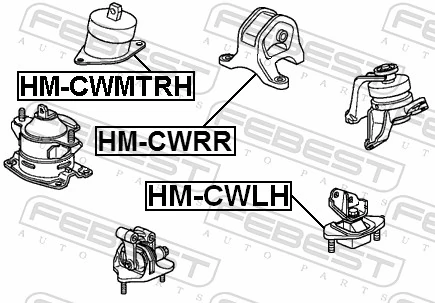 HMCWRR Febest Задня подушка двигуна