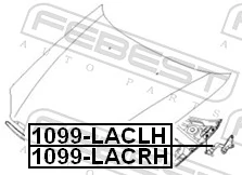 1099LACRH Febest Завіс капота, правий
