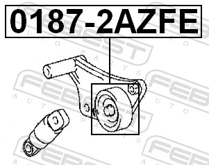 01872AZFE Febest Ролик натяжителя ременя агрегатів