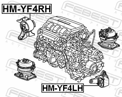 HMYF4RH Febest Права подушка мотора