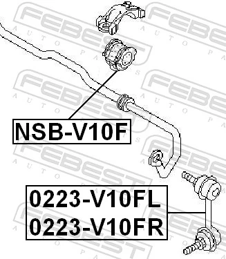 NSBV10F Febest Втулка стабілізатора переднього