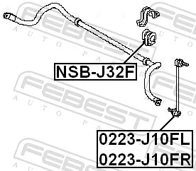 NSBJ32F Febest Втулка стабілізатора переднього