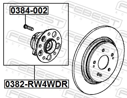 0382RW4WDR Febest Маточина задня