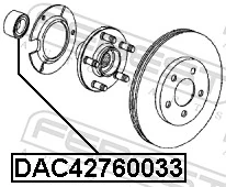 DAC42760033 Febest Підшипник маточини передньої