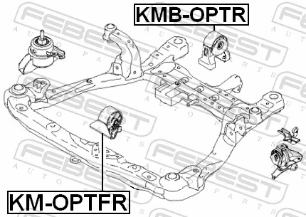 KMBOPTR Febest Подушка (опора) двигуна, задня (сайлентблок)