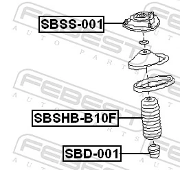 SBD001 Febest Буфер-відбійник амортизатора переднього