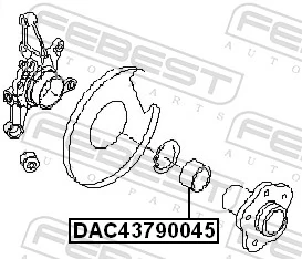 DAC43790045 Febest Підшипник ступиці задньої