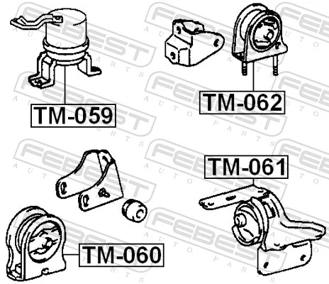 TM062 Febest Задня подушка двигуна