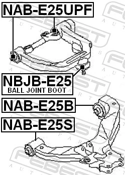 NABE25UPF Febest Сайлентблок переднього верхнього важеля