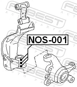 NOS001 Febest Підшипник цапфи передньої