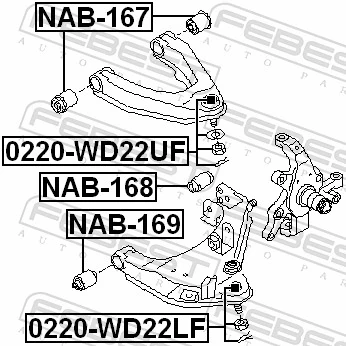 NAB167 Febest Сайлентблок переднього верхнього важеля