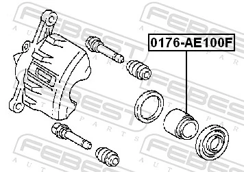 0176AE100F Febest Поршень гальмівного супорта переднього
