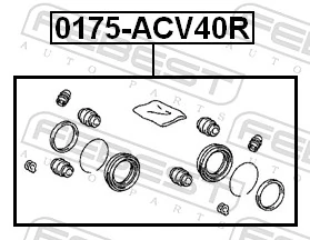 0175ACV40R Febest Ремкомплект заднього гальмівного супорта