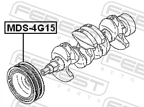 Демпфер колінвалу на Mitsubishi Lancer VI CJ, CP