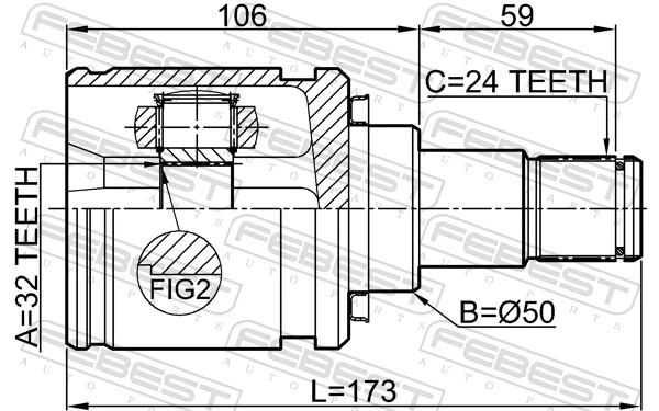 Шарнір кутових швидкостей передній лівий Driveshaft TO715AV ціна, від 41.68 USD