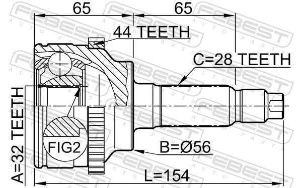 G59222510 Mazda Граната зовнішня передня права