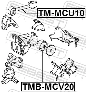 TMBMCV20 Febest Подушка (опора) двигуна, задня (сайлентблок)