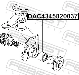 DAC4345820037 Febest Підшипник маточини передньої/задньої