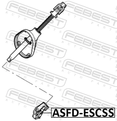 ASFDESCSS Febest Вал рульової колонки, нижній