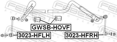 GWSBHOVF Febest Втулка стабілізатора переднього