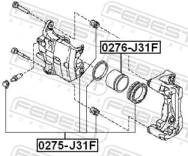 0276J31F Febest Поршень гальмівного супорта переднього