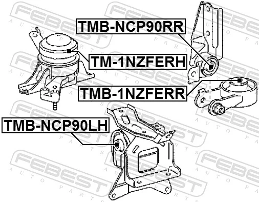 TM1NZFERH Febest Права подушка мотора