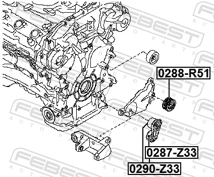 0290Z33 Febest Натяжна планка поліклинового ременя