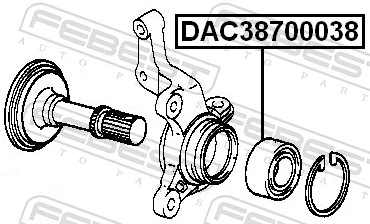 DAC38700038 Febest Підшипник маточини передньої