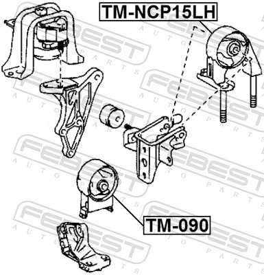 1237121041 Toyota Задня подушка двигуна