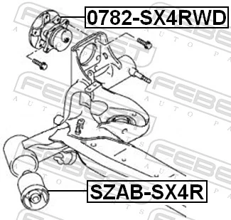 0782SX4RWD Febest Маточина задня