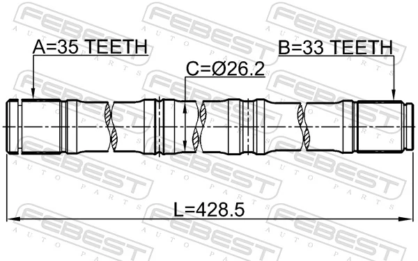 0212MR20CVT4WD Febest Привід лівий