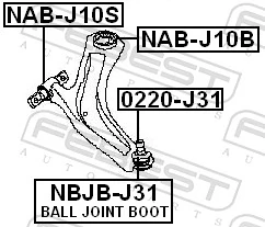 NABJ10S Febest Сайлентблок переднього нижнього важеля